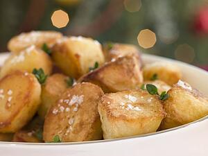 Dish of Roast Potatoes with Sea Salt and Lemon Thyme