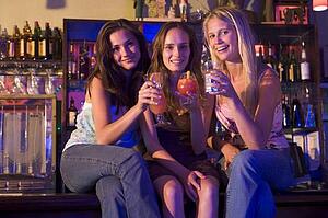 Young women in a bar