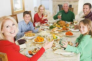 Family All Together At Christmas Dinner