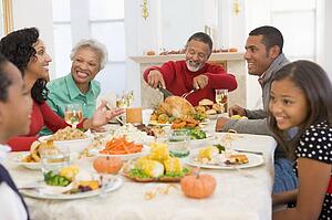 Family All Together At Christmas Dinner