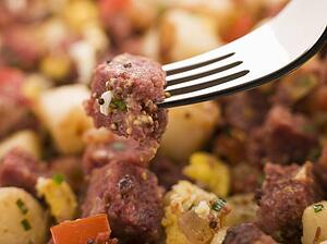 Corned Beef Hash on a Fork