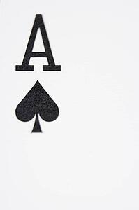 Ace of spades playing card (close up)