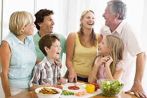 Family Preparing meal, mealtime Together 
