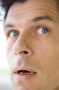 Head shot of worried man