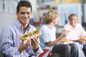 Students having lunch