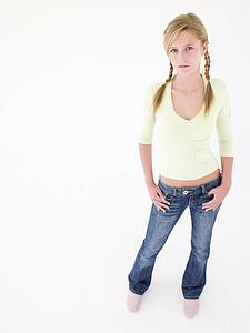 Teenage girl looking at camera