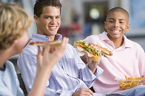 Students having lunch