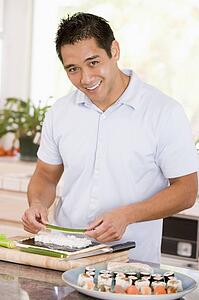 Man Preparing Sushi