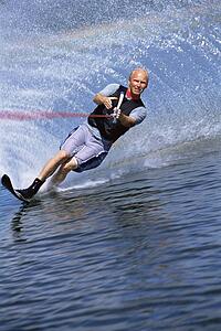 Man waterskiing