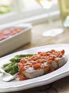 Marmitako Tuna Steak with Asparagus