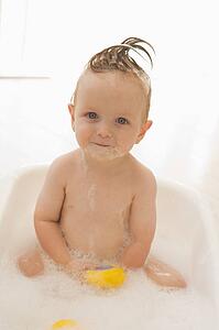 Baby in bubble bath
