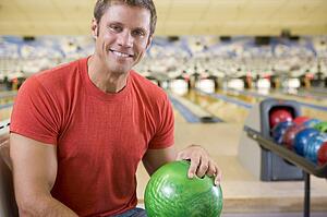 Man at a bowling lane