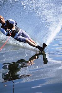 Man waterskiing