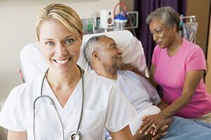 Doctor Looking Cheerful In Hospital Room