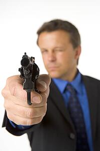 Businessman Pointing Hand Gun
