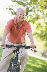 Senior man on a bicycle