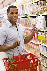 Man shopping at grocery store