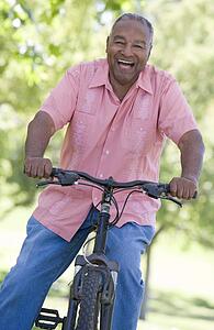 Senior man on a bicycle
