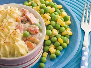 Individual Fish Pie with Peas and Sweetcorn