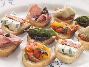 Plated Selection of Crostini