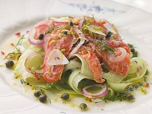 Citrus marinated Salmon with Cucumber Salad