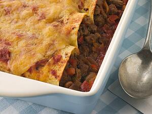 Dish of Beef Enchiladas