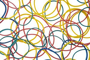 Studio Shot Of Multi Colored Rubber Bands