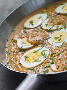 Eggs Cooked Moghali Style in a pan