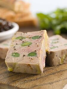 Foie Gras and Baby Leeks with Toasted Brioche and Red Onion Confit