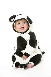 Baby in cow costume