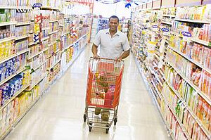 Man shopping at a grocery store