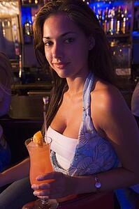 Young woman in a bar