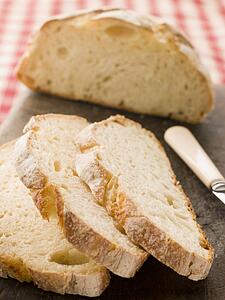 Loaf and Slices of American Sour Dough Bread