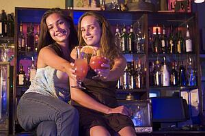 Young women in a bar