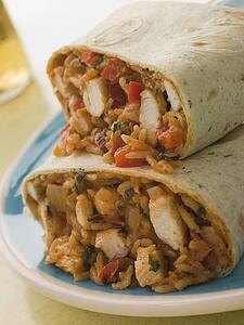 Chicken Rice and Cheese Burrito