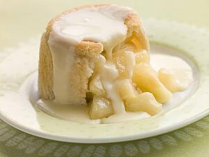 Hot Apple Charlotte with Custard