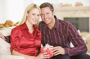 Couple Sharing Christmas Present