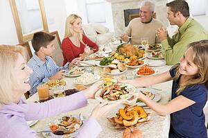 Family All Together At Christmas Dinner
