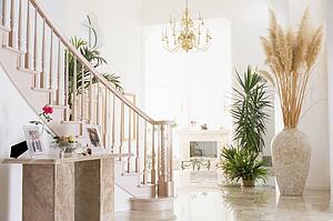Empty hallway in luxurious home