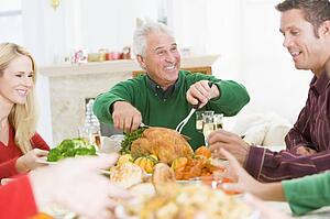 Family All Together At Christmas Dinner