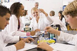 Students in physics class