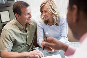 Couple in consultation at IVF clinic (selective focus)