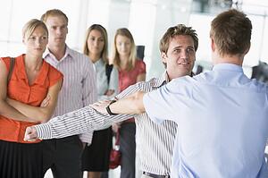 Airline passengers undergoing a security check