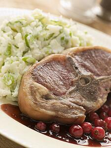 Double Loin Lamb Chops with Champ and Redcurrant Jus