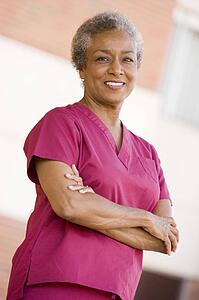 Nurse Standing Outside A Hospital