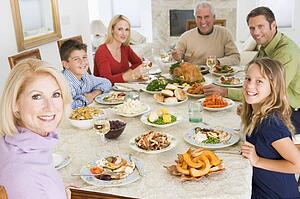 Family All Together At Christmas Dinner