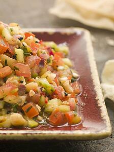 Dish of Cucumber with Papadoms