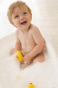 Baby in bubble bath