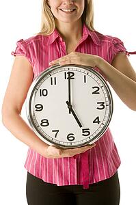 Woman Holding Clock