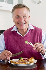 Man Enjoying Healthy meal, mealtime